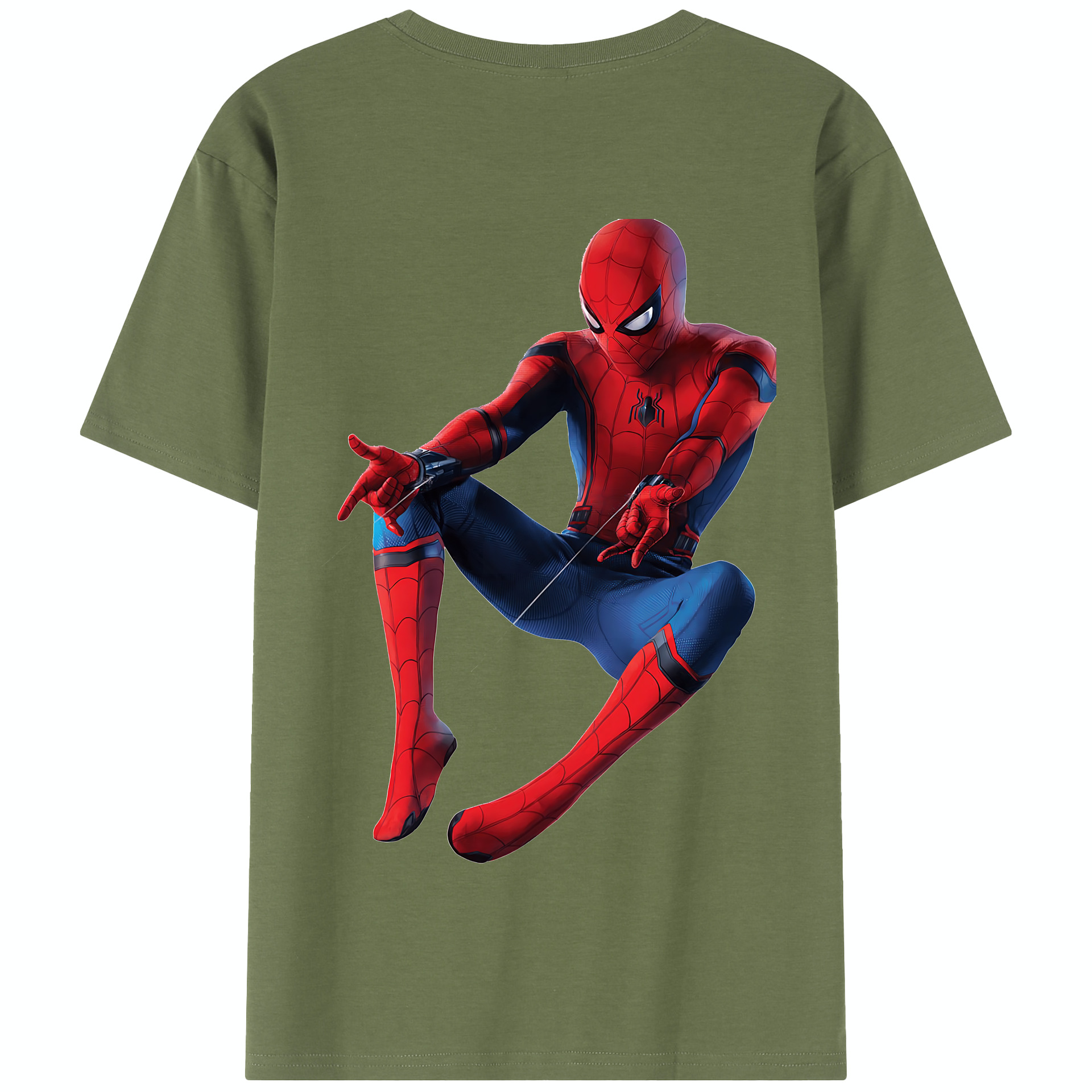 （画像用） Spider Man スパイダーマン 綿100％半袖Tシャツ（背面プリント）